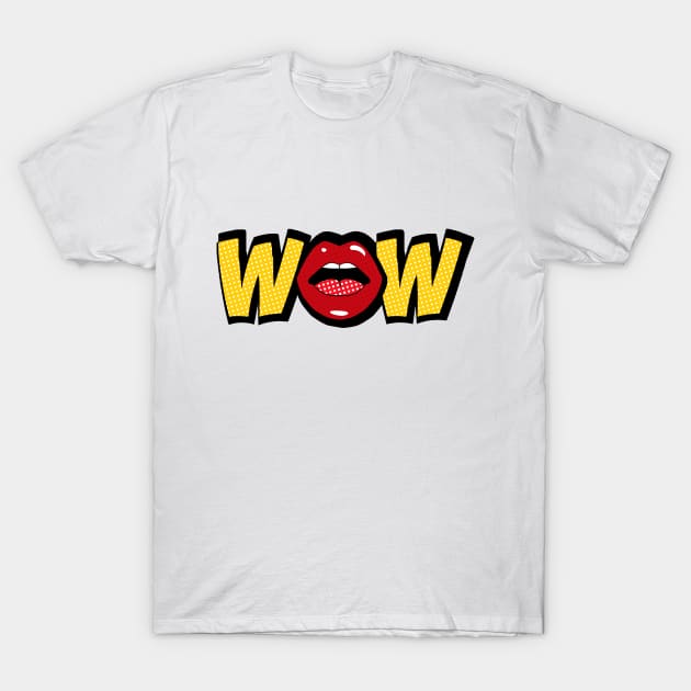 WOW Pop art T-Shirt by TTLOVE